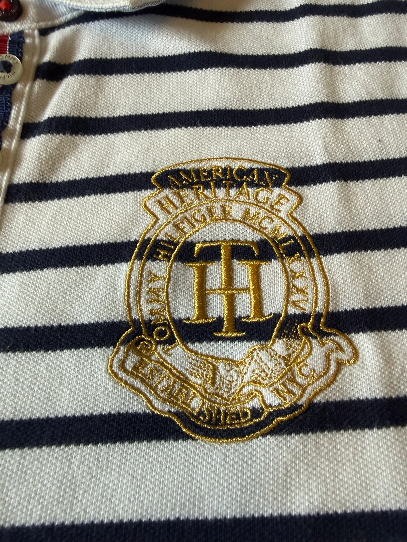 Polo femenino Tommy Hilfiger vintage a rayas – Talla M – Muy buen estado – photo 5